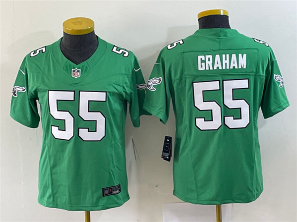 Women's Philadelphia Eagles #55 Brandon Graham Green 2023 F.U.S.E. Stitched Football Jersey(Run Small)